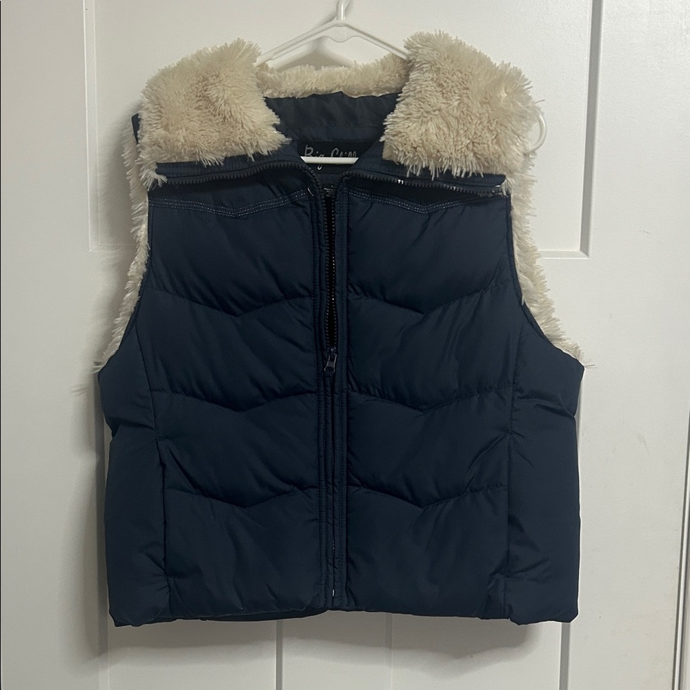 Big Chill Navy Vest with Faux Fur Trim